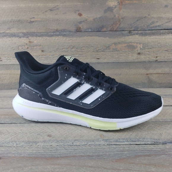 adidas EQ21 Run Men's Running Shoes Black/White/Lime - Picture 2 of 11